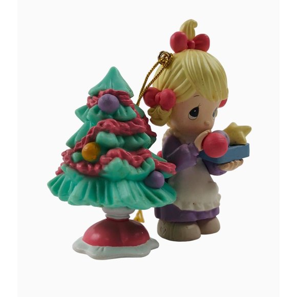 Precious Moments 2 Ornaments Home For The Holidays Enesco Plastic Vintage Boxed - Picture 9 of 10